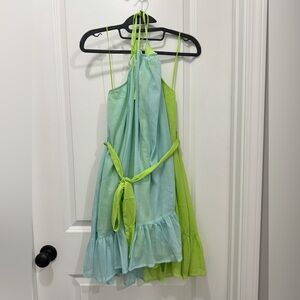 Color block halter dress